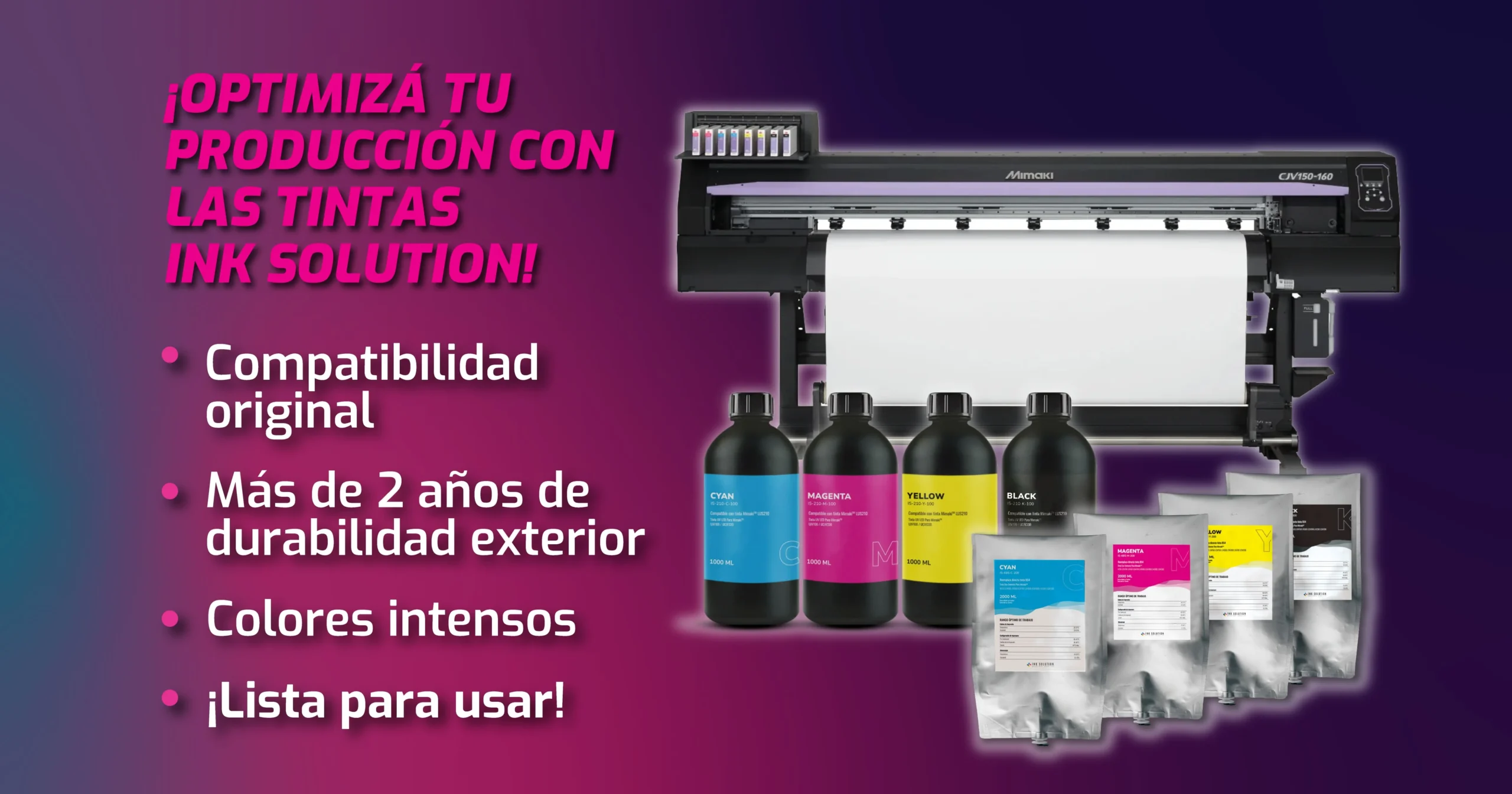 tintas alternativas Ink Solution IS-4BS, IS-210, IS-175 e IS-120 para reducir costos